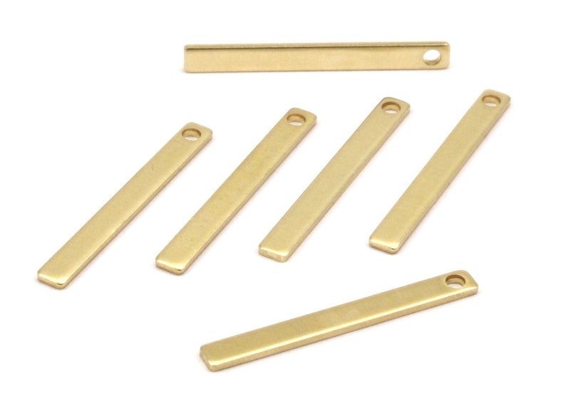 28x3x1mm BRC 155--A0831 Tiny Bar Pendant 60 Raw Brass Bars