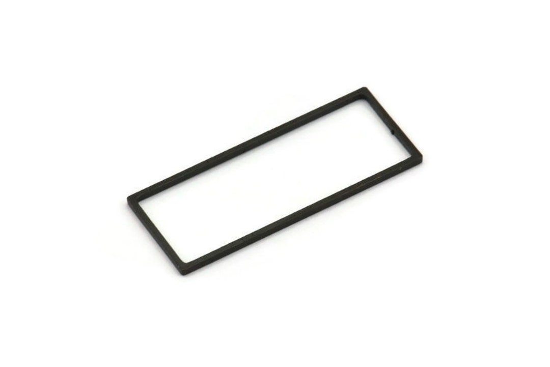 Black Rectangle Ring, 12 Oxidized Black Brass Open Rectangle Connectors ...