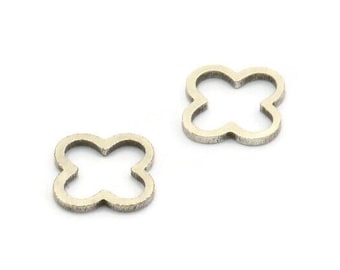 Silver Geometric Connectors, 12 Antique Silver Plated Brass Plus Shaped Connectors (12x1.2mm) BS 2021