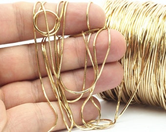 Snake Chain, Brass Chain, 10 M. Raw Brass Snake Chain (1mm) Bs 1365
