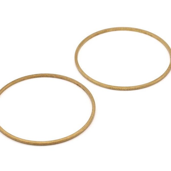 Brass Ring Charms, 24 Raw Brass Rings (35x1mm) Bs 1087