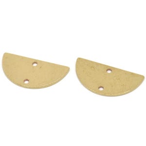 Semi Circle Pendant, 24 Raw Brass Semi Circle Blanks With 2 Holes (21x10x0.80mm) BS 1723