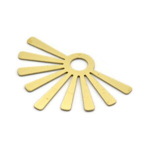 Brass Sun Charm, 6 Raw Brass Sunshine Charms With 1 Hole, Pendants, Findings (31x44x0.60mm) A6392