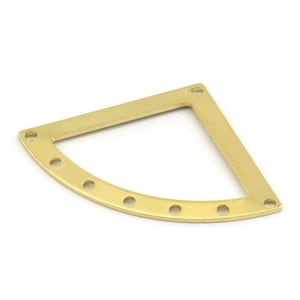 Messing Dreieck Charm, 12 Rohmessing Fächer Charms mit 8 Löchern, Stanzrohlinge, Zubehör (40x28x0,80 mm) M222