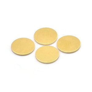 Brass Round Tag, 12 Raw Brass Round Stamping Blanks, Findings (14x1mm) A2113
