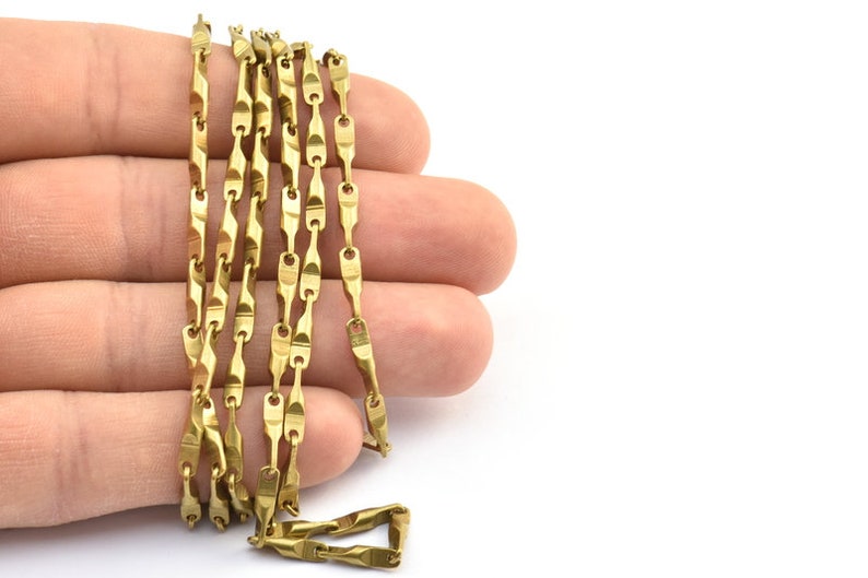 2 M Raw Brass Bar Chain 12x3mm Bs 1063