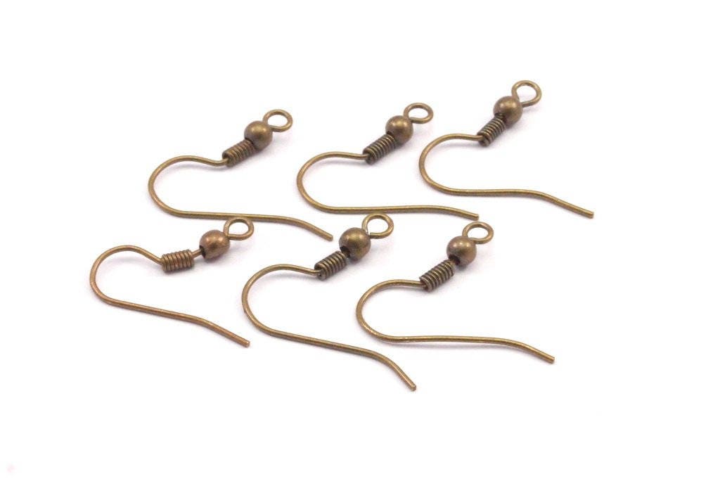 Hook Ear Wires material DIYFrench Hooks Earring 50pcs 50mm Raw Brass Earrings Hooks with Ball
