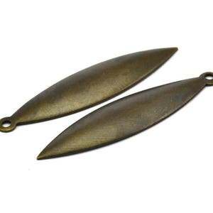 Vintage Drop Marquise, 15 Antike Kupfer Messing Tropfen Charms (35 x 9 mm) Pen 29 K086