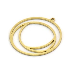 Brass Round Charm, 4 Raw Brass Round Shaped Charm With 1 Loop, Charm Pendants (29x27x0.80mm) SMP0574