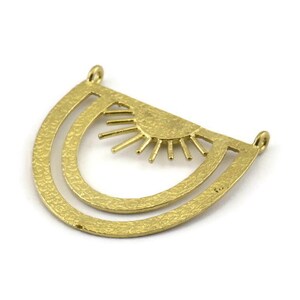 Brass Sun Pendant, Raw Brass Sunshine Pendant With 2 Loops (35x28x0.80mm) N0971