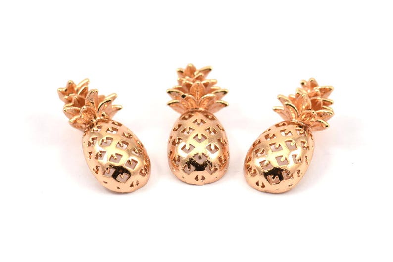 20x9x4.3mm N255 Q049 3 Rose Gold Plated Brass Pineapple Pendants Rose Gold Pineapple Pendant