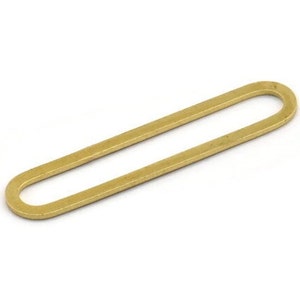 Brass Oval Charm, 8 Raw Brass Oval Charms, Earring Charms (46x9x1mm) A4787