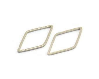 Silber Diamant Verbinder, 50 silberfarbene Diamant Verbinder, Zubehör (13 x 23 mm) BS 2392
