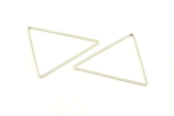 シルバー トライアングル チャーム、シルバー トーン 真鍮