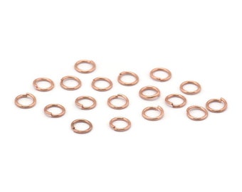 Anillo de salto de 4 mm, 500 anillos de salto de latón en tono oro rosa (4 x 0,5 mm) A1028