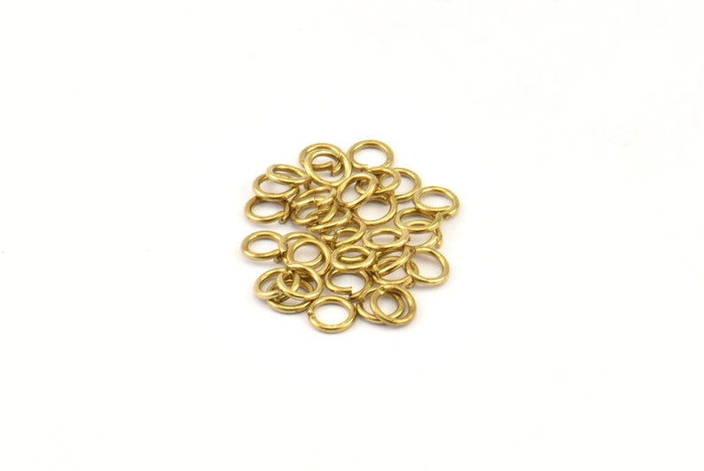 85-Piece 14 Gauge Solid Brass Jump Rings - 5mm Inner Diameter, Saw-Cut (1 Oz)