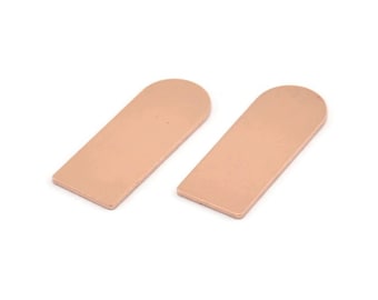 Kupferrohlinge, 12 Rohkupfer Geometrische Stanzrohlinge (25x10x0.80 mm) M089