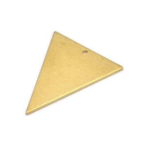 Brass Triangle Pendant, 6 Raw Brass Triangle Charms With 1 Hole, Earrings, Findings (32x27x1mm) D0675