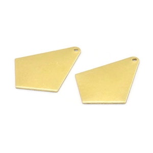 Brass Diamond Charm, 6 Raw Brass Rhombus Charms With 1 Hole, Findings (32x25x1mm) A2259