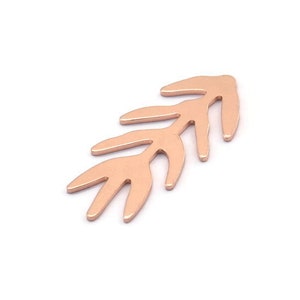 Copper Bough Blank, 8 Raw Copper Leaf Blanks, Brass Blanks, Stamping Blanks (30x13x0.80mm) M01746