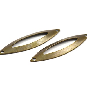 Antique Marquise Charm, 20 Antiqued Bronze Marquise Charms with 2 Holes  Findings (8x32mm) K084