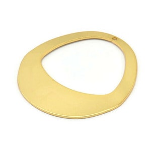 Gold Drop Charm, Gold Plated Brass Drop Charms With 1 Hole, Earrings, Findings (38x40x0.80mm) D1230 Q0915