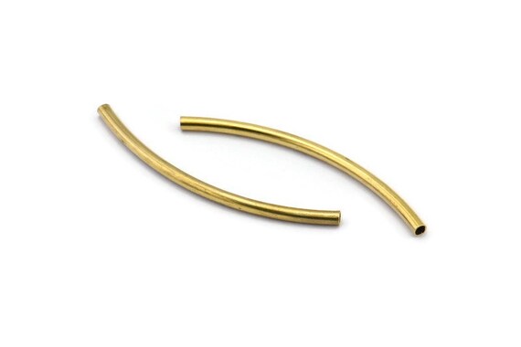 Curved Tube Beads - 24 Raw Brass Curved Tubes (2x40mm) Bs 1405 - Etsy