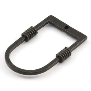 D Shape Rings, 2 Oxidized Brass Black Hammered D Shape Connectors With 1 Hole, Rings  (29x19x1.3mm) BS 1876 S305