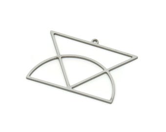 Steel Geometric Charm, Stainles Steel Geometric Charms, Steel Earring Charms, Steel Charms for Jewelry Making (25x33x0.80mm) SMP1939