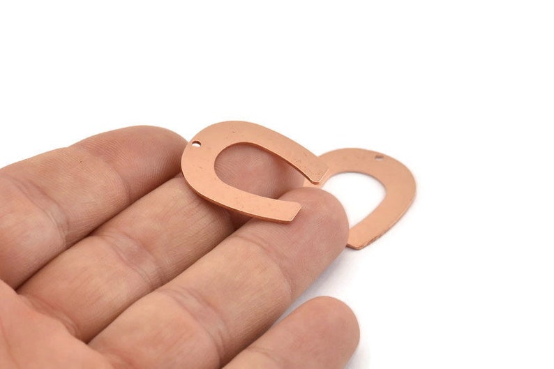 U Shaped Charm M446 10 Raw Copper U Shaped Charms With 1 Hole 25x22x0.80mm Blanks