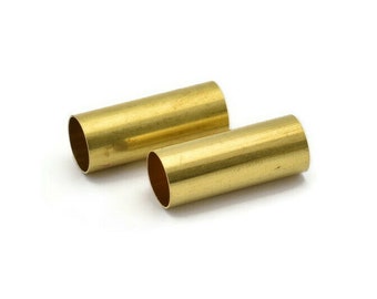 Brass Round Tubes, 12 Raw Brass Tubes (10x25mm) Bs 1557