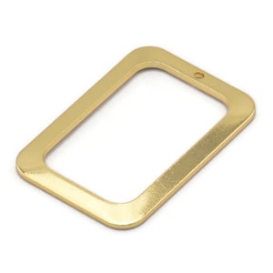 Gold Rectangle Charm, 2 Gold Plated Brass Rectangle Charms With 1 Hole Earrings, Findings (30x21x1mm) D1157 Q0864