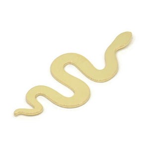 Ciondolo a forma di serpente in ottone, ciondoli a forma di serpente in ottone grezzo, grezzi a forma di serpente, pendenti, componenti (27,5x11x0,60 mm) SMP2480