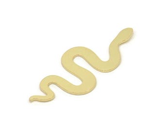 Brass Snake Charm, Raw Brass Snake Charms, Snake Blanks, Pendants, Findings (27.5x11x0.60mm) SMP2480