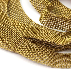 Gestrickte Mesh Kette, 2 M (8 x 1 mm) Messing Mesh Kette - Mesh 041 ( Z085 )