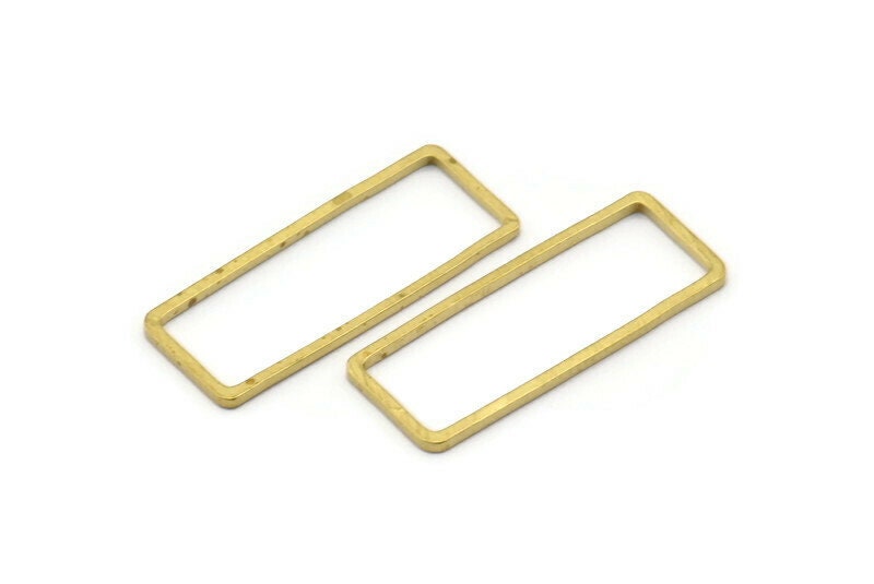 Brass Geometric Connector 15x4mm D209 100 Raw Brass Rectangle Tag Geometric Findings Brass Geometric Connector 15x4mm D209 100 Raw Brass Rectangle Tag Geometric Findings