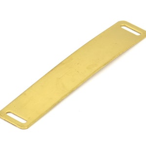 Diy Bracelet Blank, 6 Raw Brass Bracelet Blanks With 2 Holes (15x80mm) A0073