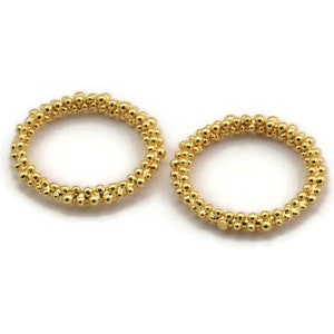 Gold Circle Connector, Gold Plated Brass Circle Connector Closed Ring (25x3.5mm) N1721