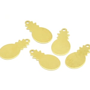 Tiny Brass Pineapple, 24 Raw Brass Pineapple Pendant, Earrings, Findings (16x9mm) Y065