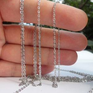 Silver Brass Chain, 10 Meters 33 Feet 1.5x2mm Silver Tone Brass Soldered Chain Y005 Z015 image 7