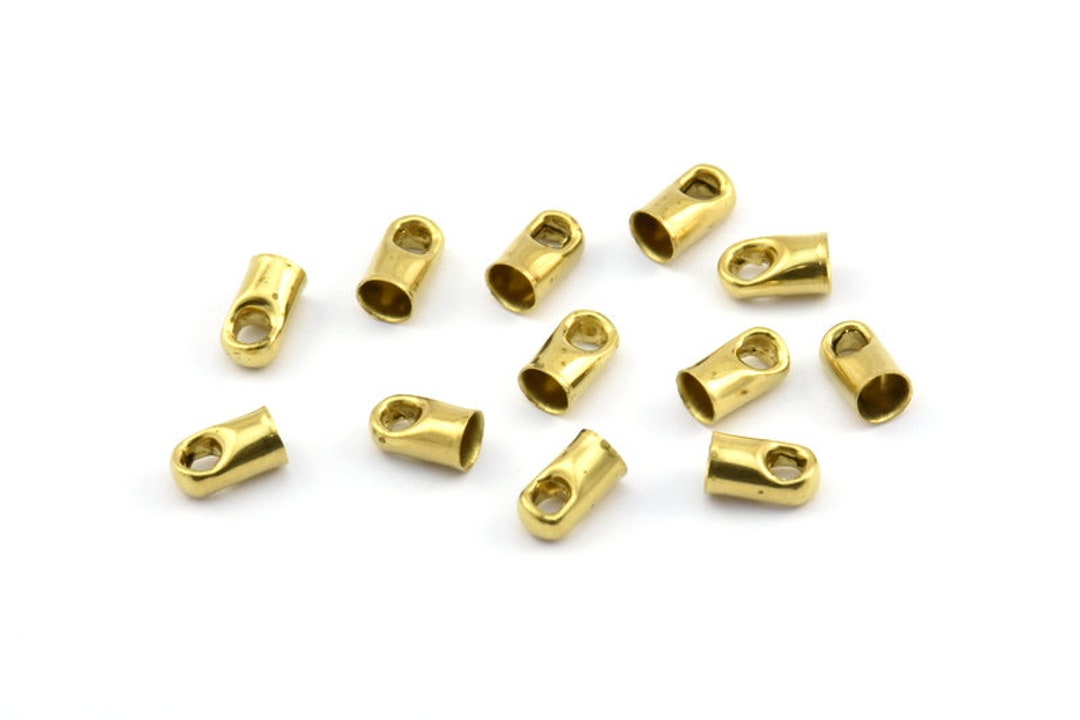 Brass Tassel End Caps, 250 Raw Brass End Cap With 1 Hole, Cord Tips