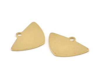 Brass Triangle Charm, 12 Raw Brass Triangle Charms With 1 hole, Pendants, Earrings (25x17x0.80mm) D1490