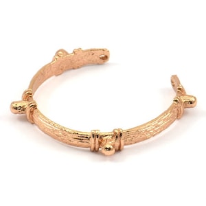 Rose Gold Textured Charm, 1 Rose Gold Plated Textured Pendant with 2 Holes, Necklace Finding (103x4.5x5mm) V040