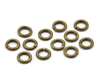 Bague de saut 6mm - 500 Antique Brass Round Jump Ring Connectors Findings (6x1.2mm) R-05 A0329