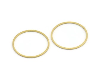 25mm Circle Connector, 30 Raw Brass Circle Connectors (25X0.80mm) Bs-1108