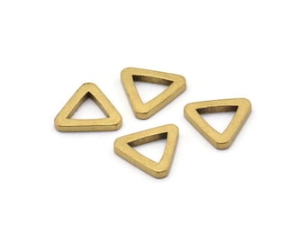 14mm Triangle Charm - 24 Raw Brass Triangle Charms 13x2mm) D0020