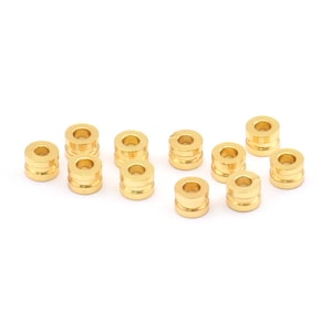 Gold Spacer Bead, 25 Gold Plated Brass Spacer Beads (4x3mm) D0072