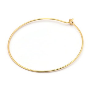Gold Earring Wires, 12 Gold Plated Brass Earring Wires (40x0.7mm) Bs 1080