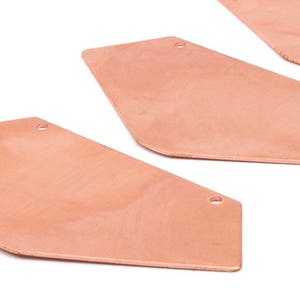 Copper Geometric Blank, 3 Raw Copper Geometric Stamping Blanks (76x36.5mm) D0519