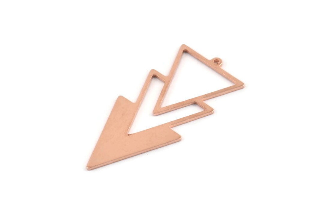 Copper Triangle Rings Copper Triangle Charm, 4 Raw Copper Triangle Charms With 1 Loop ...